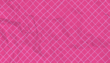 Crumpled pink diamond-patterned paper. A crumpled checkered background with an uneven texture for textiles, packaging, scrapbooking, abstract design, and creative layouts.