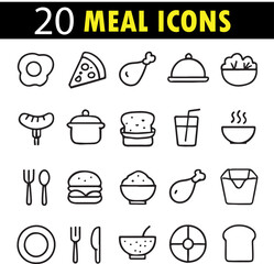 Meal Vector Icon Set | Food, Dining, and Restaurant Outline Collection