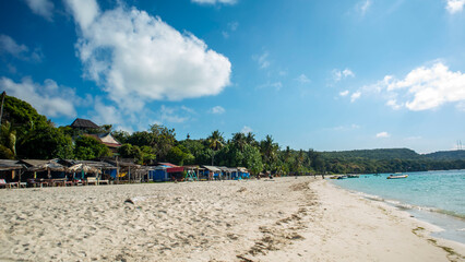 tropical beach with palm trees
