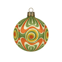 Obraz premium Vintage 70s Psychedelic Christmas Ornament 