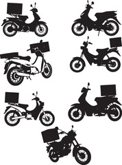 Hand drawn motorcycle silhouette