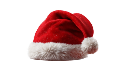 Red santa hats. New Year red hat  transparent background