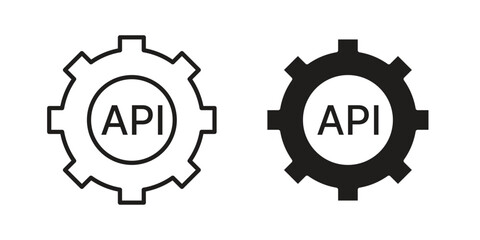 API icon on white background. Stock vector icon