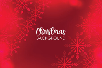 Festive Red Christmas Background with Sparkling Snowflakes