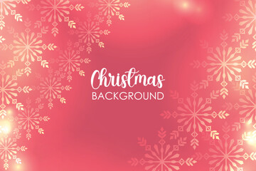 Festive Pink Christmas Background with Glowing Snowflakes