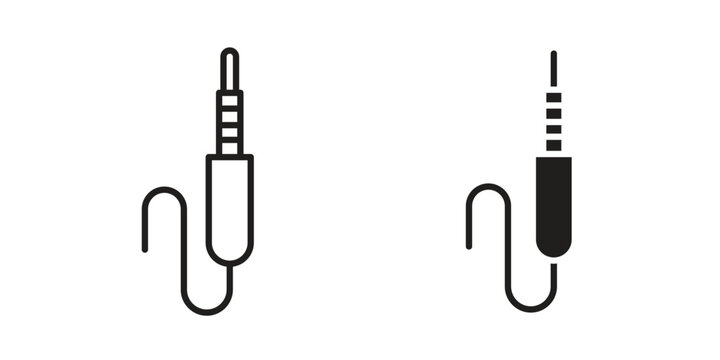 Audio jack icon on white background. Stock vector icon