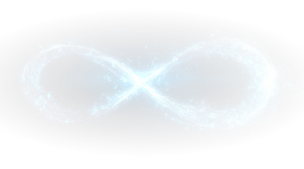 Unlimited letter infinity PNG futuristic abstract badge.