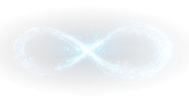 Unlimited letter infinity PNG futuristic abstract badge.