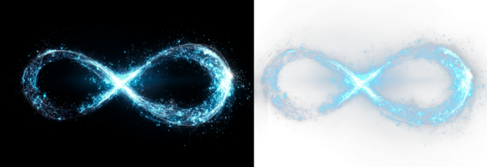 infinity sign drawn with ink strokes
