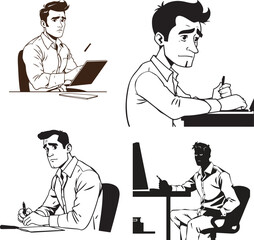 Doctor working on computer at his desk in medical office