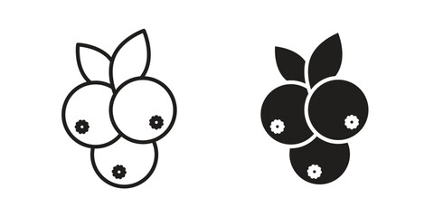 Blueberry icon on white background. Stock vector icon