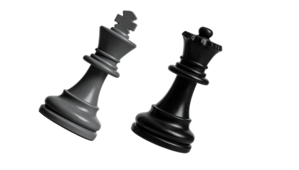 Collection of Two Dynamic Chess Board Action Scenes isolated on transparent background