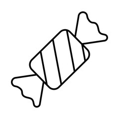 
An illustration of a black icon of a Christmas candy on a white background