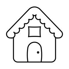 
An illustration of a black icon of a Christmas candy on a white background