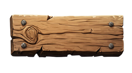 Rustic Wooden Sign Isolated on White Background for Design Use