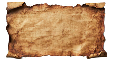 Ancient Scroll with Torn Edges and Aged Paper Texture
