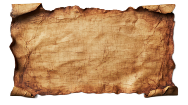 Ancient Scroll with Torn Edges and Aged Paper Texture