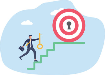 illustration of teamwork in finding solutions to achieve business goals
