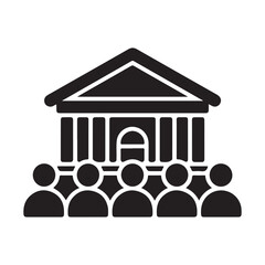 Public gathering hall solid icon