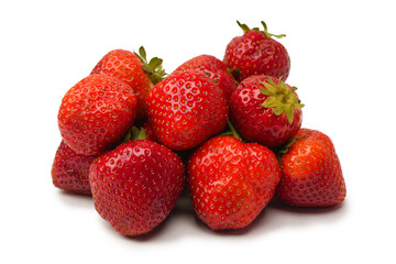 Fresh group of berries isolated on a white background.