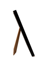 Black empty photo frame isolated on white background.