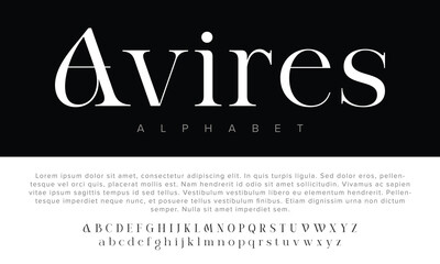 Avires modern urban font with futuristic minimal design for logos, music, sports, and digital typography.