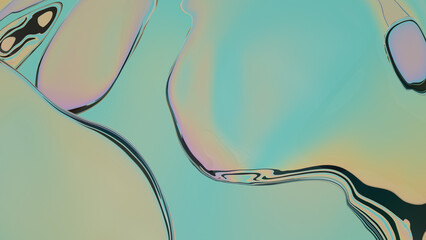 Fluid chrome shapes. Perfect abstract background, wallpaper, or design element. 3d rendering illustration not AI