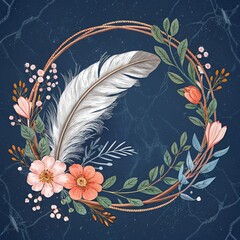 vintage background with feather