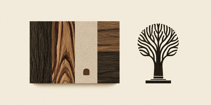 Abstract wooden logo background