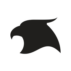 🦅 Black Silhouette of a Majestic Bird of Prey Head Logo