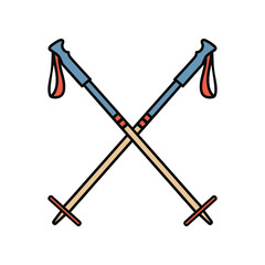 ski poles vector illustration.eps