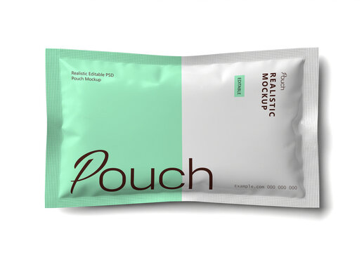 Editable Pouch Packaging PSD Mockup Template for Product Branding