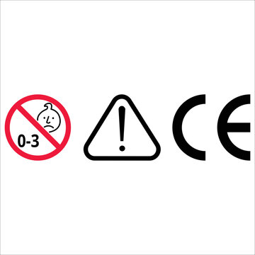 Warning labels indicating choking hazard Vector