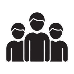 Young people community solid icon