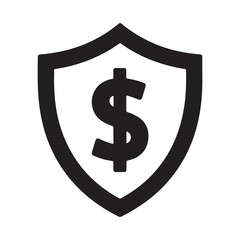Money shield security solid icon