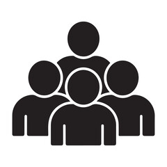 Senior citizen group solid icon