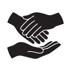 Fototapeta premium Supportive helping hands solid icon