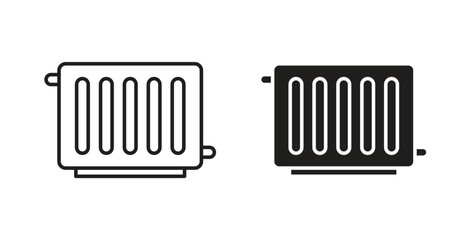 Conditioner heater icons set. Simple line vector illustration