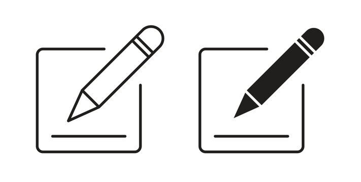 Edit text icons set. Simple line vector illustration