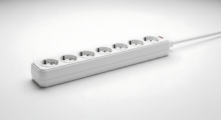 White Power Strip Electrical Outlet Extension Cord for Charging and Connectivity
