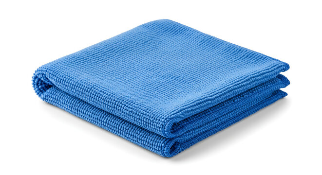 Vibrant blue microfiber cleaning cloth folded neatly, ready for efficient dusting, polishing, and streak-free wiping of various surfaces in homes or businesses