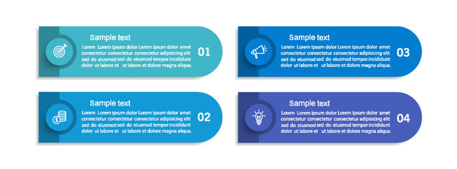 Business infographic design template with 4 options, steps or processes. Can be used for workflow layout, diagram, annual report, web design	

