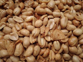 Fried peanuts with onion seasoning. Typical Indonesian snack. 