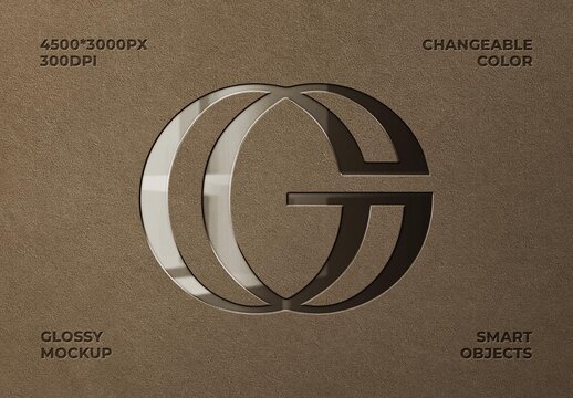 Glossy Debossed Logo Mockup
