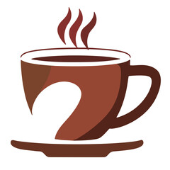 brown coffee cup vector illustration, classic coffee cup art with warm tones, modern brown coffee design for café branding and lifestyle artwork.
