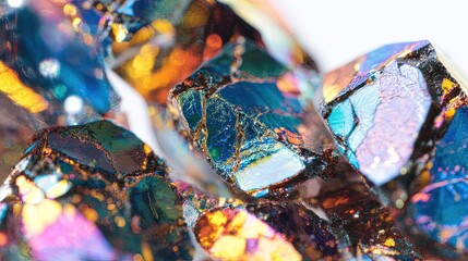 Closeup Colorful Faceted Crystals