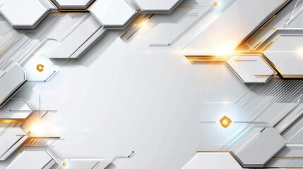 Modern Abstract Background with Hexagonal Shapes and Light Effects