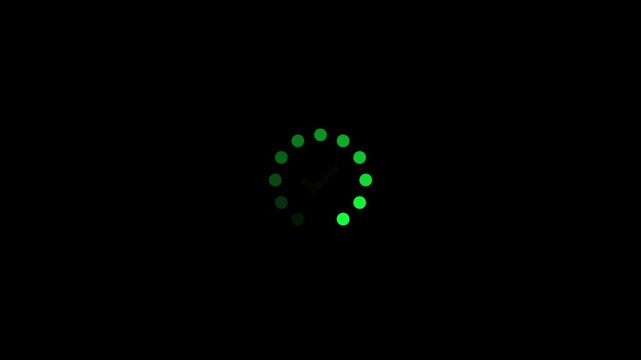 Digital Loading Progress Bar with Completion Checkmark