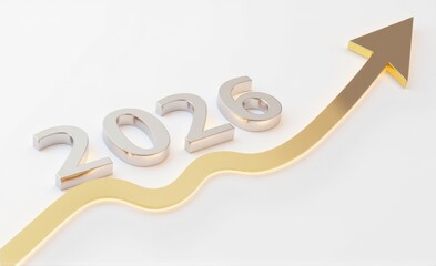 Rising 2026 Graphic with Golden Light, Financial Report and Future Prosperity Design