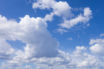 Obraz premium Cloud and sky backdrop during daytime,Copy space summer blue sky and white clouds abstract background.